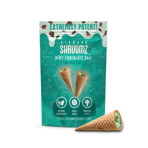 Diamond Shruumz Mint Chocolate Chip Cones