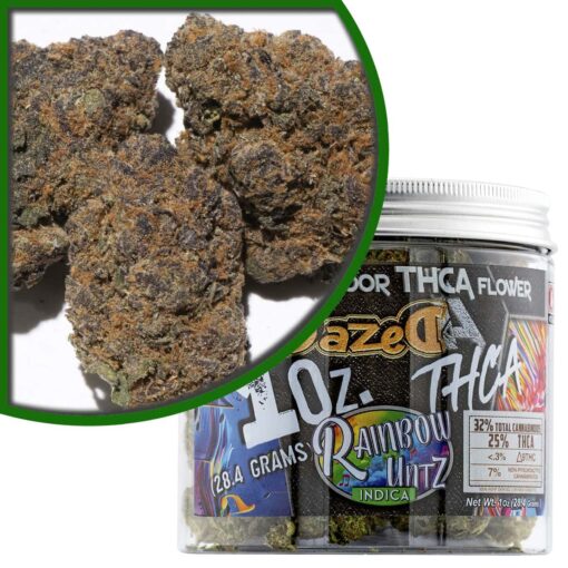 Dazed THCa Premium Indoor Flower 1oz - Rainbow Runtz